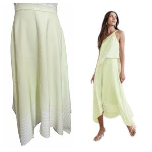 Banana Republic Silk Handkerchief-Hem Skirt Green 2 NWT  Max High Rise A-Line